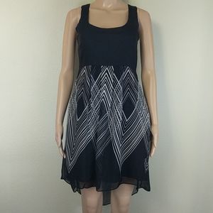 [Rhys Dwfen] Black Chevron Cross Back Puff Skirt S